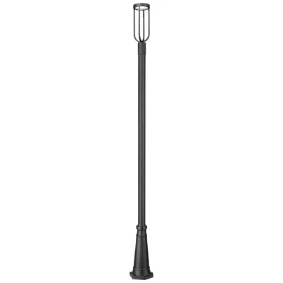 Z-lite Leland 112 1/2"h Sand Black Led Outdoor Post Light With Base