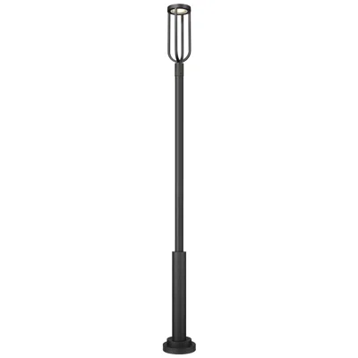 Z-lite Leland 118 1/4"h Sand Black Led Outdoor Post Light With Base