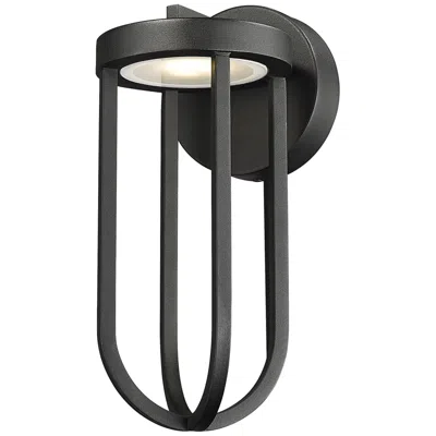 Z-lite Leland 12 1/2" High Sand Black Led Outdoor Wall Light