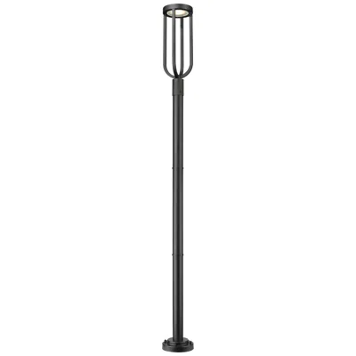 Z-lite Leland 97 1/4"h Sand Black Led Outdoor Post Light With Base