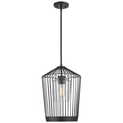 Z-lite Lido By  Matte Black 13 Inch 1 Light Pendant