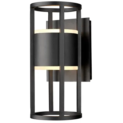 Z-lite Luca 12" High Black Led Outdoor Wall Light