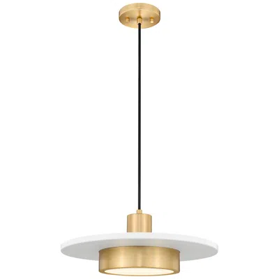 Z-lite Ludo By  16 Inch Matte White + Modern Gold 1 Light Pendant