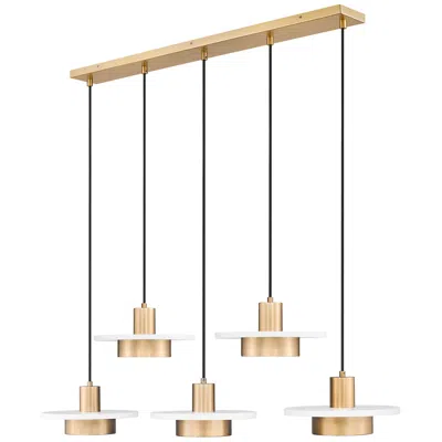 Z-lite Ludo By  51.5 Inch White + Gold 5 Light Linear Chandelier In Multi