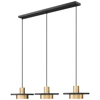 Z-lite Ludo By  52 Inch Matte Black + Modern Gold 3 Light Linear Chandelier