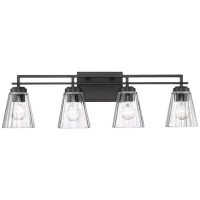 Z-lite Lyna 30 1/2" Wide Matte Black 4-light Vanity Bath Light