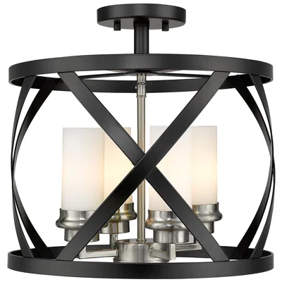 Z-lite Malcalester 15"w Matte Black 4-light Ceiling Light