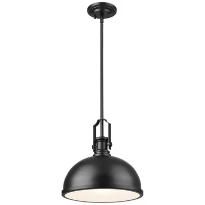 Z-lite Melange 13 1/4" Wide Matte Black Dome Pendant Light