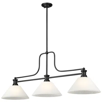 Z-lite Melange 14" Wide Matte Black 3-light Billiard Pendant