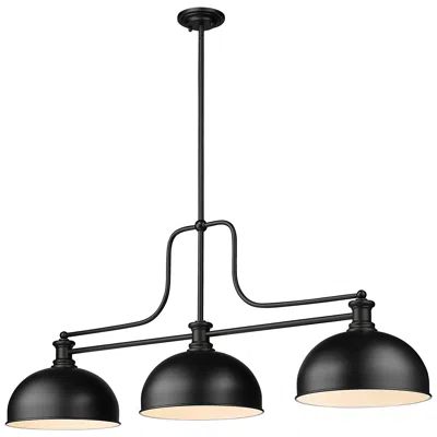 Z-lite Melange 51 1/4" Wide Matte Black 3-light Billiard Pendant