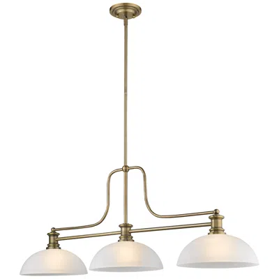 Z-lite Melange 52" Brass And White 3-dome Billiard Or Kitchen Light