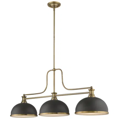 Z-lite Melange 52" Heritage Brass Island Or Billiard Chandelier