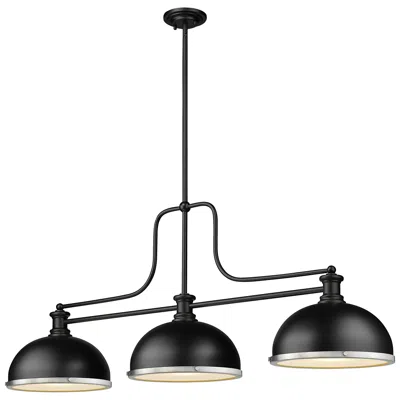 Z-lite Melange 52" Matte Black 3-light Billiard Or Kitchen Pendant