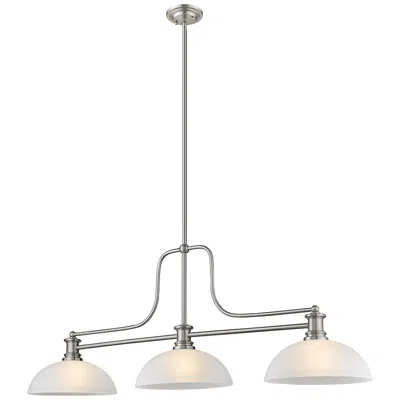 Z-lite Melange 52" Wide Brushed Nickel 3-light Billiard Pendant