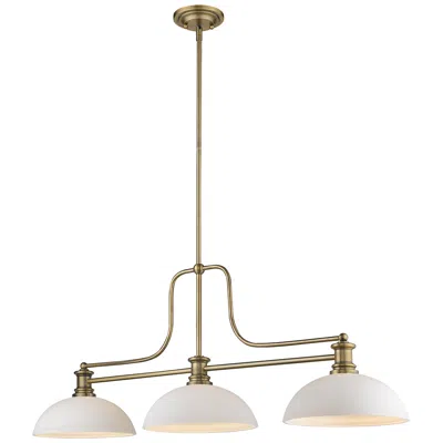 Z-lite Melange 52" Wide Heritage Brass 3-light Billiard Pendant