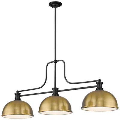 Z-lite Melange 52" Wide Matte Black 3-light Island Billiard Light