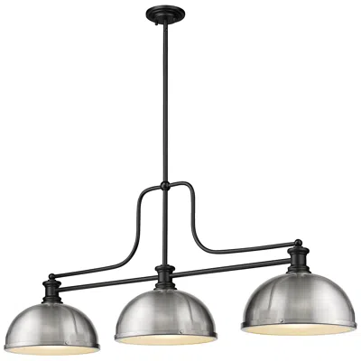 Z-lite Melange By  Matte Black 3 Light Billiard Light