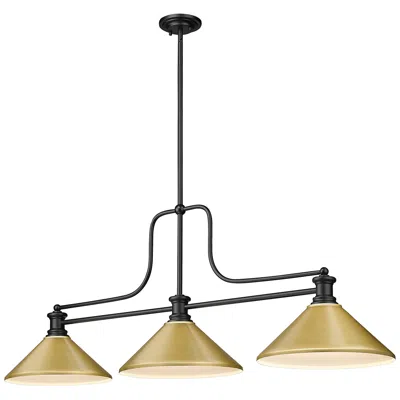 Z-lite Melange By  Matte Black 3 Light Billiard Light
