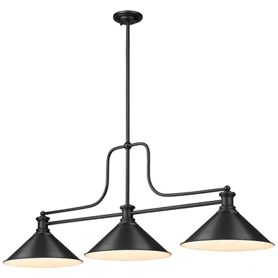 Z-lite Melange By  Matte Black 3 Light Billiard Light