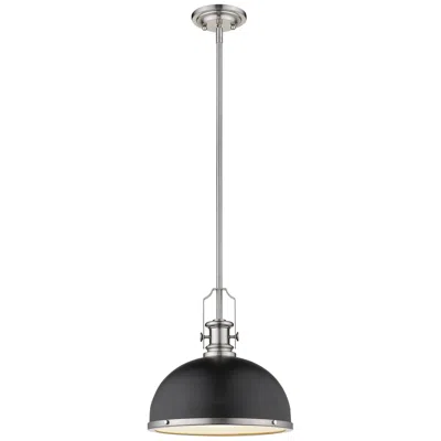 Z-lite Melange By  Matte Black + Brushed Nickel 13.25 Inch 1 Light Pendant