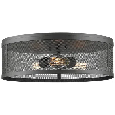 Z-lite Meshsmith By  Bronze 3 Light Flush Mount