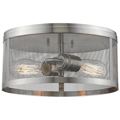 Z-lite Meshsmith By  Brushed Nickel 2 Light Flush Mount