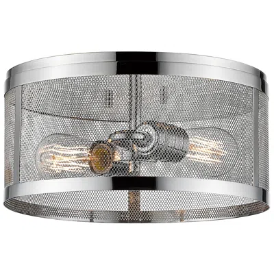 Z-lite Meshsmith By  Chrome 2 Light Flush Mount