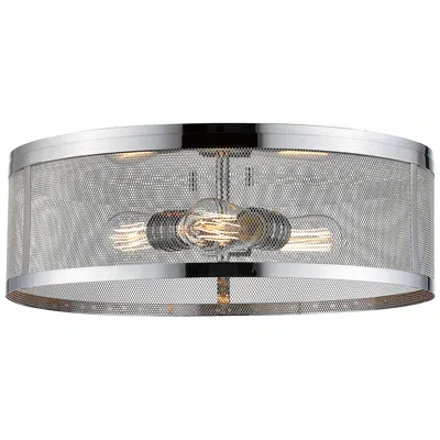 Z-lite Meshsmith By  Chrome 3 Light Flush Mount