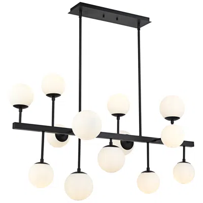 Z-lite Midnetic 45 1/2" Wide Matte Black 13-light Linear Chandelier