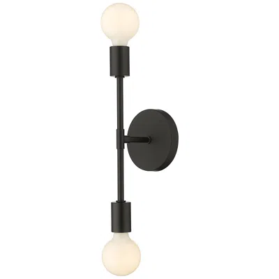 Z-lite Modernist 14 3/4" High Matte Black Metal 2-light Wall Sconce