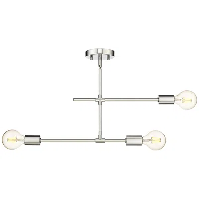 Z-lite Modernist By  Chrome 3 Light Semi Flush Mount