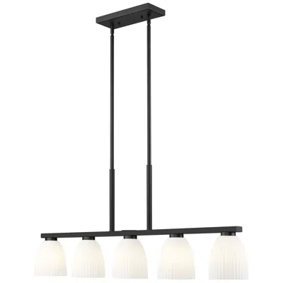 Z-lite Naya By  Matte Black 5 Light Linear Chandelier
