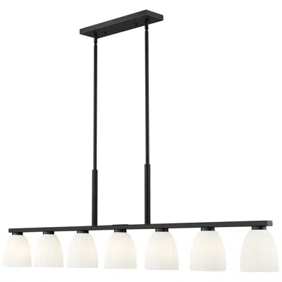 Z-lite Naya By  Matte Black 7 Light Linear Chandelier