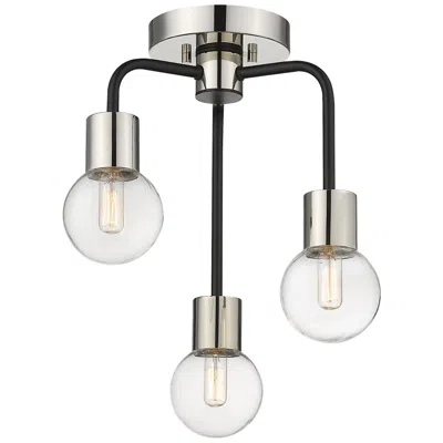 Z-lite Neutra 14" Wide Polished Nickel 3-light Ceiling Light