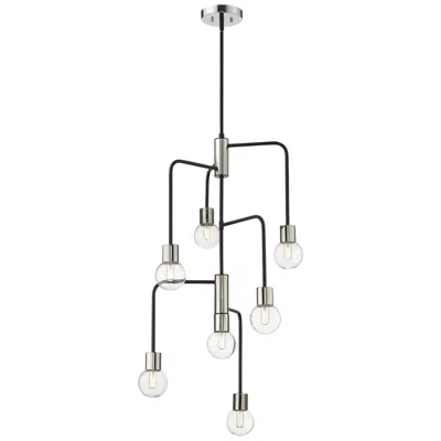 Z-lite Neutra 22 1/2" Wide Matte Black And Polished Nickel 7-light Chandelier
