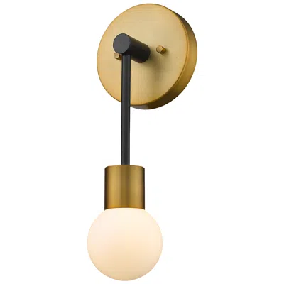 Z-lite Neutra By  Matte Black + Foundry Brass 6 Inch 1 Light Wall Sconce