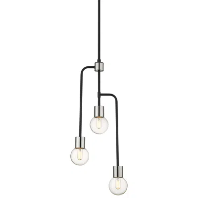 Z-lite Neutra By  Matte Black + Polished Nickel 3 Light Chandelier