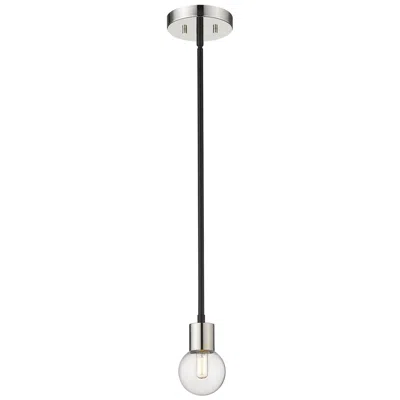 Z-lite Neutra By  Matte Black + Polished Nickel 6 Inch 1 Light Mini Pendant