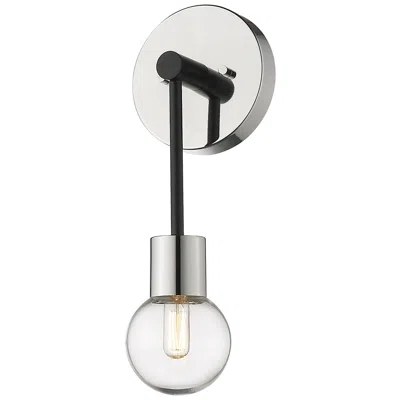 Z-lite Neutra By  Matte Black + Polished Nickel 6 Inch 1 Light Wall Sconce