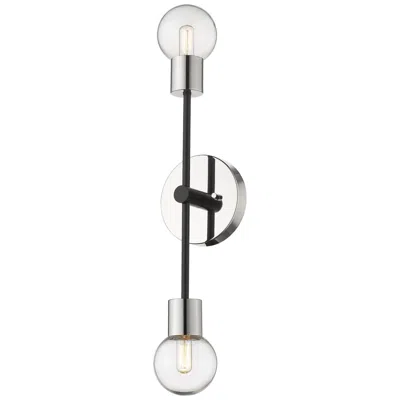 Z-lite Neutra By  Matte Black + Polished Nickel 6 Inch 2 Light Wall Sconce