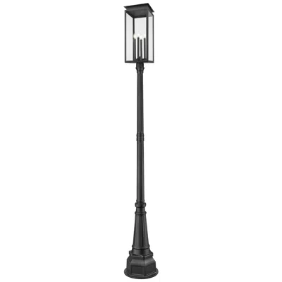 Z-lite Nova 109 1/2" High Black Outdoor Post Light With Base