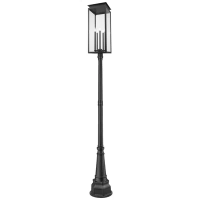 Z-lite Nova 117"h Black 5-light Outdoor Post Light With Base