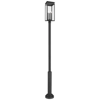 Z-lite Nova 122 1/4" High Black Outdoor Post Light With Base