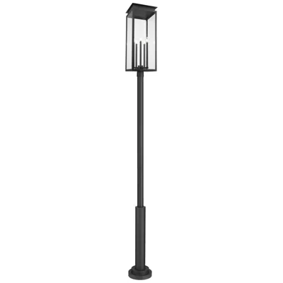 Z-lite Nova 129 3/4"h Black 5-light Outdoor Post Light With Base