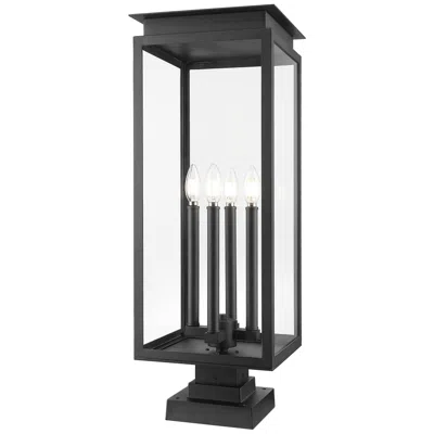 Z-lite Nova 29 1/4" High Black 4-light Outdoor Pier Light