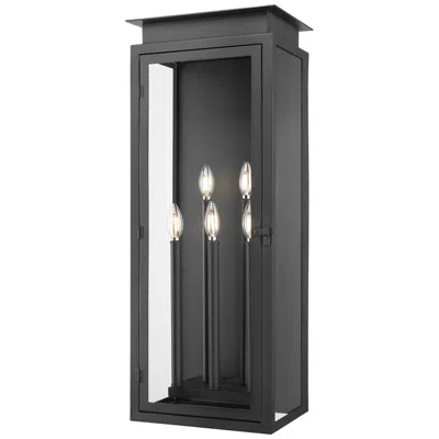 Z-lite Nova 32" High Black 5-light Outdoor Wall Light
