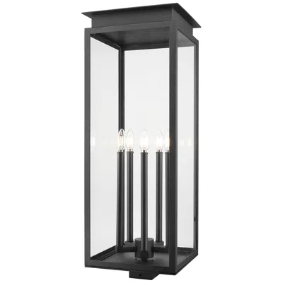 Z-lite Nova 34 1/4" High Black 5-light Outdoor Post Light