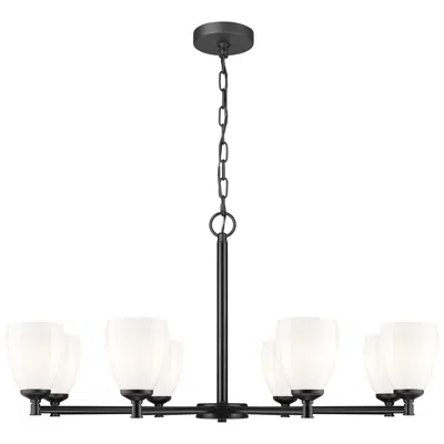 Z-lite Oren By  Matte Black 8 Light Chandelier