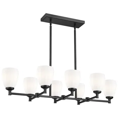 Z-lite Oren By  Matte Black 8 Light Linear Chandelier