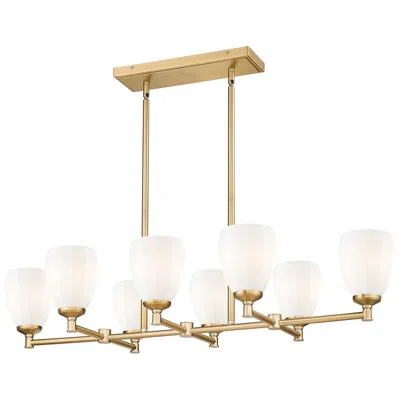 Z-lite Oren By  Modern Gold 8 Light Linear Chandelier